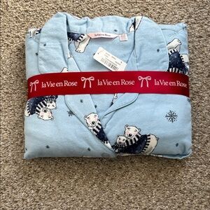 La Vie En Rose Flannel Pajama Set